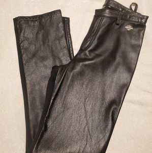 Harley Davidson Black leather and spandax pants